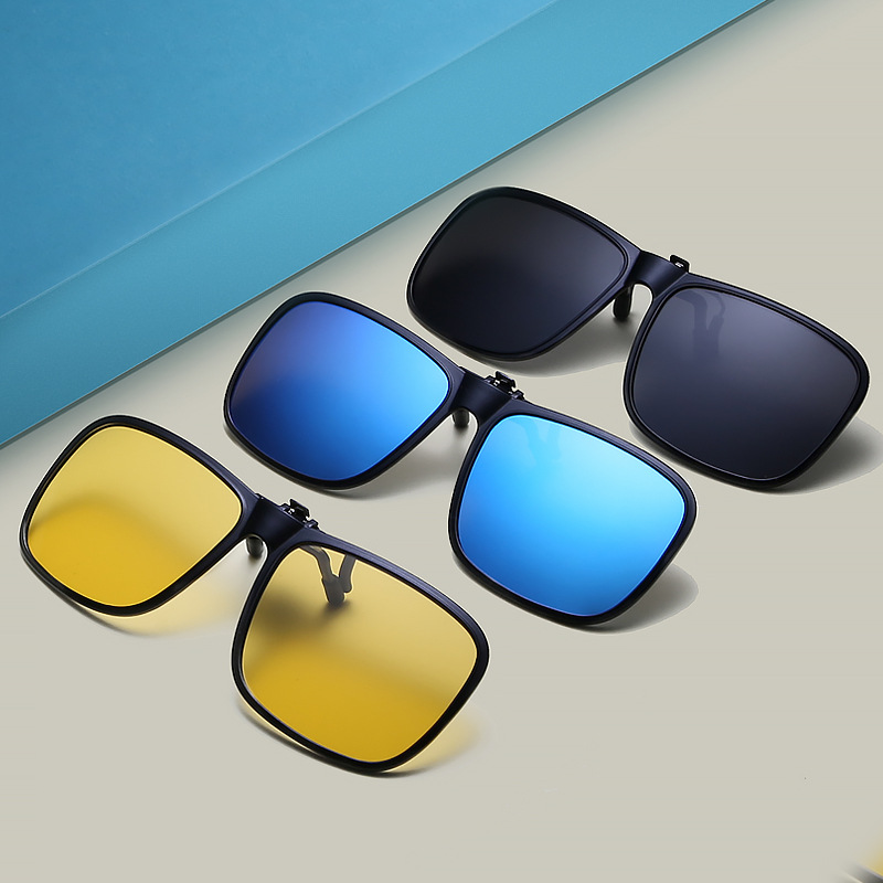 Fishing Sunglasses Polarized - Square Polarized Sunglasses Clip Myopia Glasses