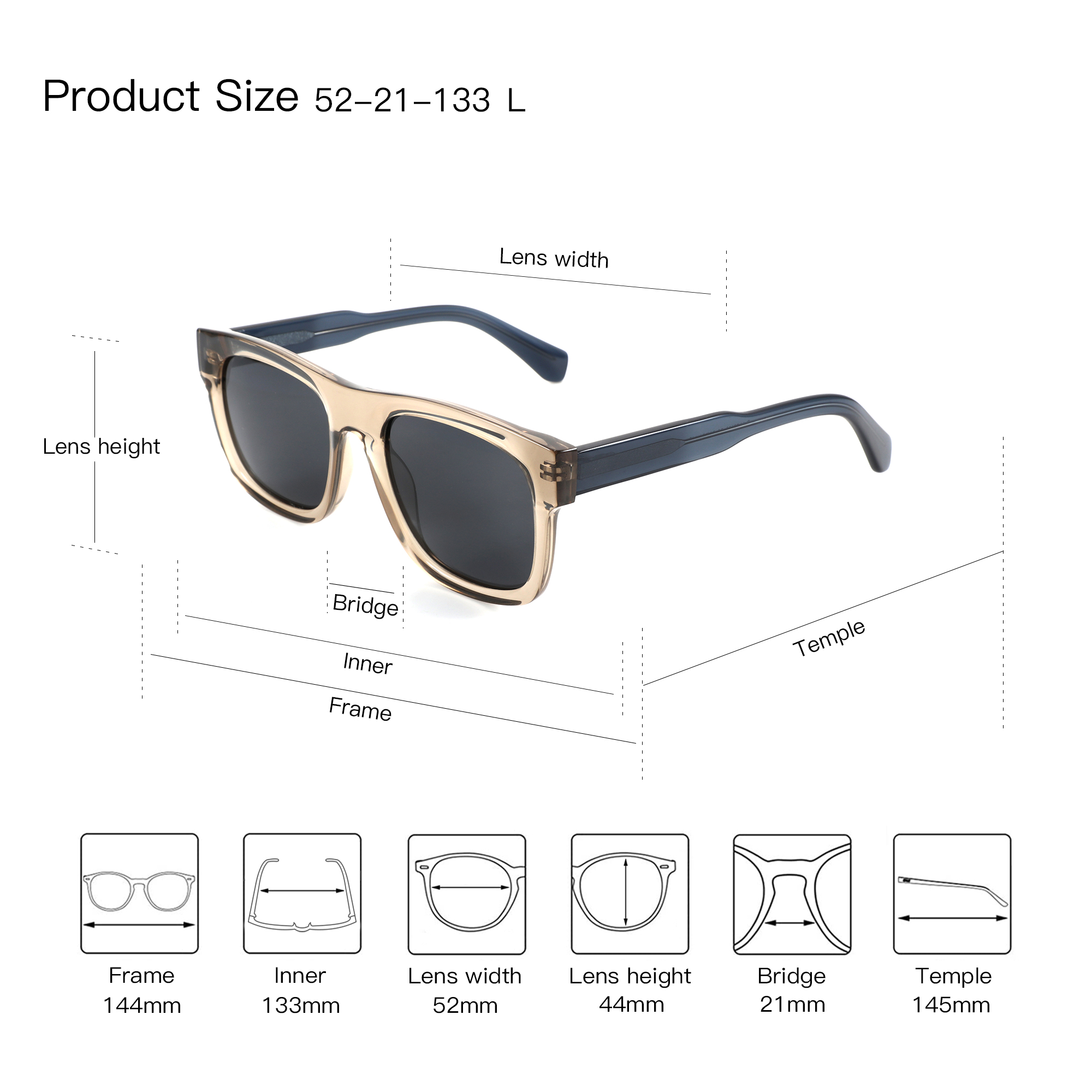 BLUEMOKY L Size Square Myopia  - Fishing Sunglasses Polarized 评论和价格