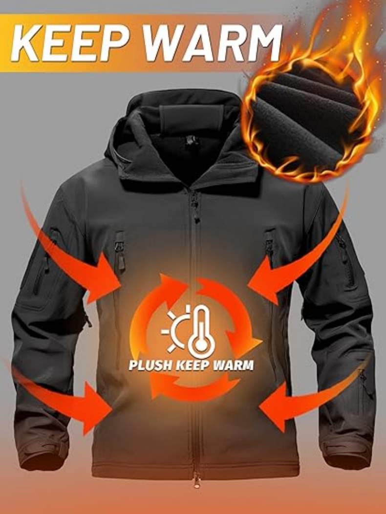 Tactical Fleece SoftShell Jack - Fishing Jacket Waterproof 评论和价格